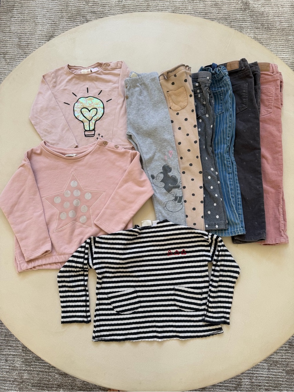 Zara Pink 9pcs Bundle Graphic Tops with Leggings, Sweatshirt, Tee.